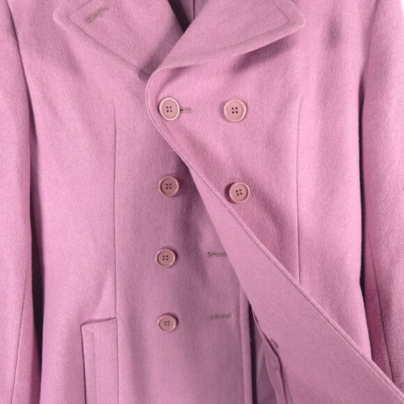 HALSTON STUDIO WOOL Blend Pink Coat Double Breasted UKRAINE🇺🇦MADE Size 8 - Picture 9 of 14